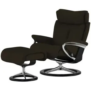 Stressless Relaxsessel mit Hocker Leder Magic L ¦ braun ¦ Maße (cm): B: 91 H: