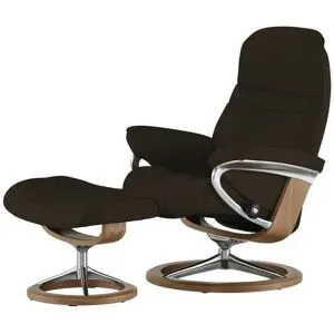 Stressless Relaxsessel mit Hocker Leder Sunrise M ¦ braun ¦ Maße (cm): B: 83 H: