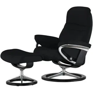Stressless Relaxsessel mit Hocker Leder Sunrise S ¦ schwarz ¦ Maße (cm): B: 79