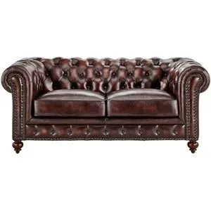 uno Ledersofa im Vintagelook Chesterfield ¦ braun ¦ Maße (cm): B: 183 H: 80 T: