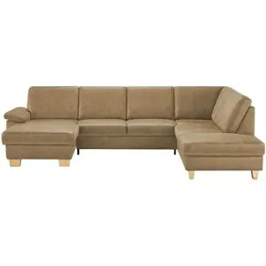 meinSofa Wohnlandschaft Kunstleder Samu ¦ beige ¦ Maße (cm): B: 316 H: 90 T: