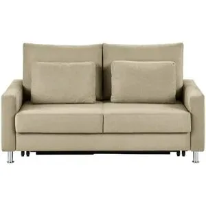 Höffner Schlafsofa Mikrofaser Fürth ¦ beige ¦ Maße (cm): B: 146 H: 90 T: 95.0