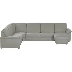 meinSofa Wohnlandschaft Leder Carolin ¦ grau ¦ Maße (cm): B: 330 H: 91 T: 240.0
