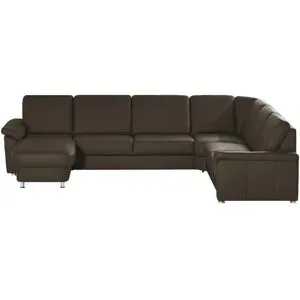 meinSofa Wohnlandschaft Leder Carolin ¦ braun ¦ Maße (cm): B: 330 H: 91 T: 240.0