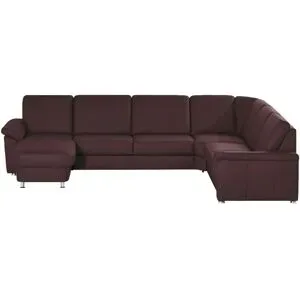 meinSofa Wohnlandschaft Leder Carolin ¦ lila/violett ¦ Maße (cm): B: 330 H: 91