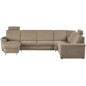 meinSofa Wohnlandschaft Mikrofaser Rita ¦ beige ¦ Maße (cm): B: 330 H: 91 T: