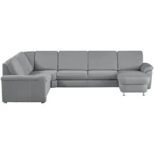 meinSofa Wohnlandschaft Mikrofaser Rita ¦ grau ¦ Maße (cm): B: 330 H: 91 T: