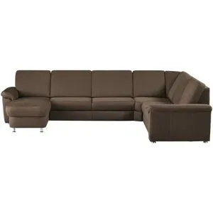 meinSofa Wohnlandschaft Mikrofaser Rita ¦ braun ¦ Maße (cm): B: 330 H: 91 T: