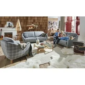 Höffner Sofa Webstoff Seefeld-Plus ¦ grau ¦ Maße (cm): B: 202 H: 92 T: 91.0