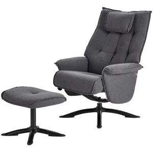Höffner Relaxsessel mit Hocker Betsy ¦ grau