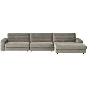 Höffner Ecksofa Samt  Scarlatti ¦ grau ¦ Maße (cm): B: 416 H: 83 T: 205.0