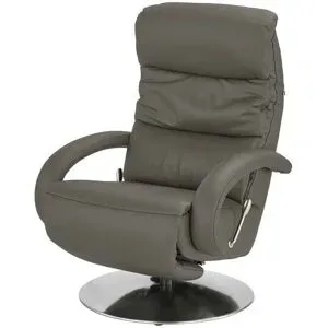 Hukla Leder-Relaxsessel  Florian ¦ grau ¦ Maße (cm): B: 73 H: 102 T: 91.0