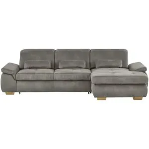 Höffner Ecksofa mit Sitztiefenverstellung Kundry ¦ grau ¦ Maße (cm): H: 100