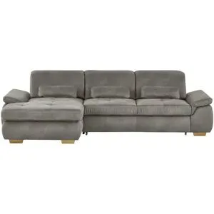 Höffner Ecksofa mit Sitztiefenverstellung Kundry ¦ grau ¦ Maße (cm): B: 315 H: 100 T:
