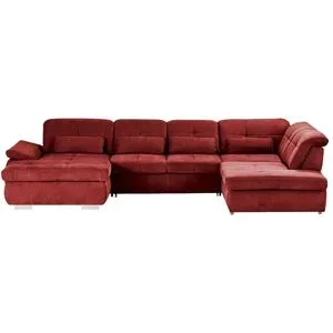 Höffner Wohnlandschaft mit Funktion  Perry ¦ rot ¦ Maße (cm): B: 374