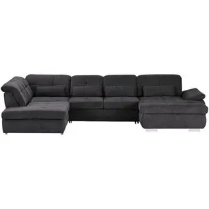 Höffner Wohnlandschaft mit Funktion  Perry ¦ grau ¦ Maße (cm): B: 374