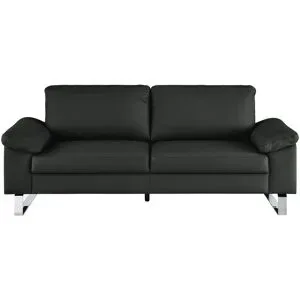 Max Schelling Ledersofa mit Kufengestell Maximum ¦ schwarz ¦ Maße (cm): B: 204