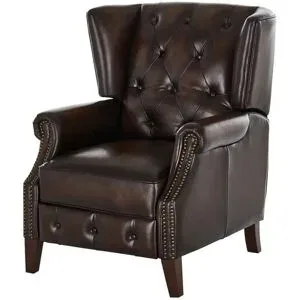uno Relaxsessel aus Echtleder Chesterfield ¦ braun ¦ Maße (cm): B: 82 H: 103 T: