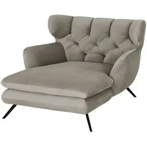 Jette Home Longseat-Sessel Samt Caldara ¦ grau ¦ Maße (cm): B: 130 H: 95 T:
