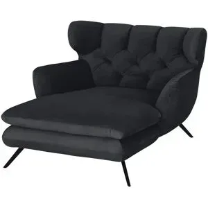 Jette Home Longseat-Sessel Samt Caldara ¦ schwarz ¦ Maße (cm): B: 130 H: 95 T: