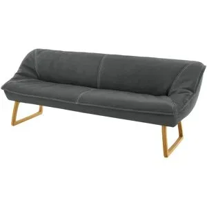 Koinor Polsterbank Leder Alino ¦ grau ¦ Maße (cm): B: 228 H: 89 T: 77.0