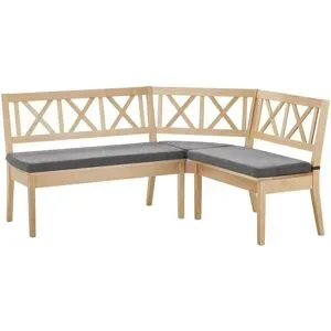 Woodford Eckbank massiv Olivia ¦ grau ¦ Maße (cm): H: 90