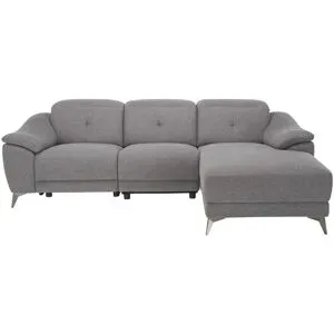 uno Ecksofa mit elektrischer Relaxfunktion Eva ¦ grau ¦ Maße (cm): B: 255 H: 78
