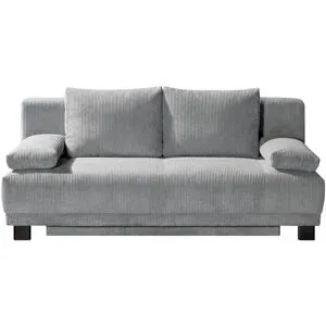 Höffner Schlafsofa aus Cord Luna ¦ grau ¦ Maße (cm): B: 200 H: 89 T: 96.0