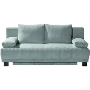 Höffner Schlafsofa aus Cord Luna ¦ blau ¦ Maße (cm): B: 200 H: 89 T: 96.0