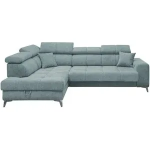 uno Ecksofa inklusive Sitztiefenverstellung Sydney ¦ blau ¦ Maße (cm): B: 282 H: