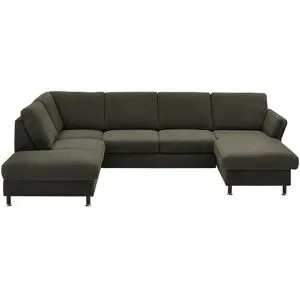 meinSofa Wohnlandschaft aus Flachgewebe Veit ¦ braun ¦ Maße (cm): B: 305 H: 90