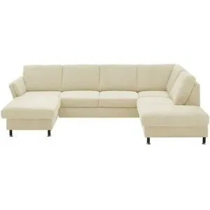 meinSofa Wohnlandschaft aus Flachgewebe Veit ¦ beige ¦ Maße (cm): B: 305 H: 90