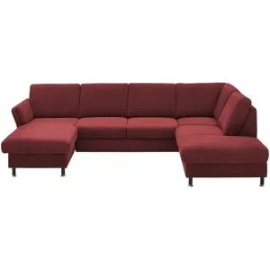 meinSofa Wohnlandschaft aus Flachgewebe Veit ¦ rot ¦ Maße (cm): B: 305 H: 90 T: