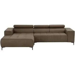 switch Ecksofa aus Mikrofaser Caro ¦ braun ¦ Maße (cm): B: 289 H: 93 T: 175.0