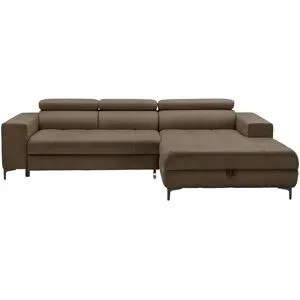 switch Ecksofa aus Mikrofaser Caro ¦ braun ¦ Maße (cm): B: 289 H: 93 T: 175.0