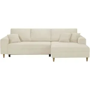 Höffner Ecksofa mit Schlaffunktion  Benedita ¦ beige ¦ Maße (cm): B: 275 H: 91 T: 173.0