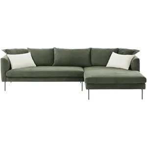 Jette Home Ecksofa aus Cord Tierra Fuego ¦ grün ¦ Maße (cm): B: 284 T: 178.0