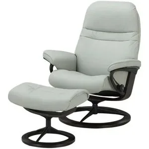 Stressless Relaxsessel mit Hocker aus Leder Signature M ¦ blau
