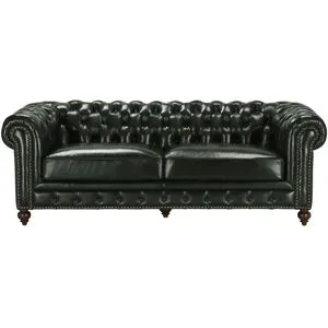 uno Ledersofa im Vintagelook Chesterfield ¦ grün ¦ Maße (cm): B: 230 H: 100 T: