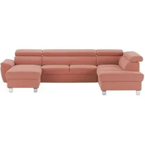 uno Wohnlandschaft aus Mikrofaser Avola ¦ rot ¦ Maße (cm): B: 318 H: 90 T: 208.0