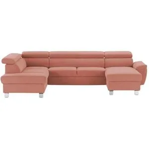 uno Wohnlandschaft aus Mikrofaser Avola ¦ rot ¦ Maße (cm): B: 318 H: 90 T: 208.0