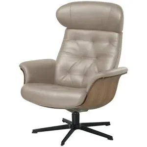 Höffner Relaxsessel aus Leder Timeout ¦ grau ¦ Maße (cm): B: 80 H: 101 T: 81.0