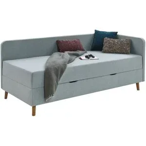 Höffner Polsterliege mit Bettkasten Carlotta ¦ blau ¦ Maße (cm): B: 150 H: 84