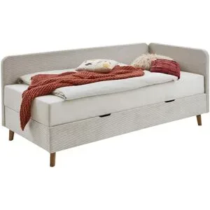 Höffner Polsterliege in Cord Carlotta ¦ beige ¦ Maße (cm): B: 130 H: 84