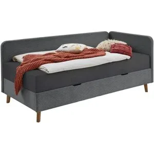 Höffner Polsterliege in Cord Carlotta ¦ grau ¦ Maße (cm): B: 150 H: 84