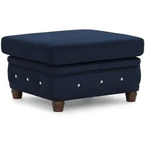 S-STYLE Chesterfield Hocker  Cleo Blink ¦ blau ¦ Maße (cm): B: 75 H: 45
