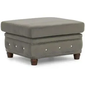 S-STYLE Chesterfield Hocker  Cleo Blink ¦ grau ¦ Maße (cm): B: 75 H: 45