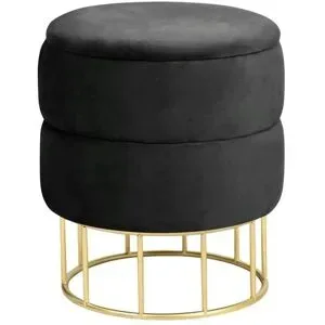 Höffner Pouf mit Stauraum Elisa ¦ schwarz Ø: 37