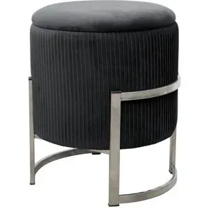 Höffner Pouf mit Stauraum Paloma ¦ schwarz ¦ Maße (cm): H: 46  Ø: 40