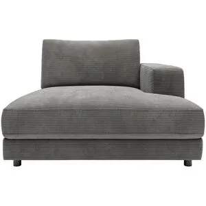 Jette Home Element Ottomane rechts in Cord Sila ¦ grau ¦ Maße (cm): B: 125 H: 85